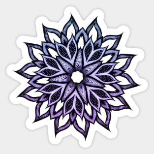 Flower Mandala Blue Violet Abstract Art Sticker